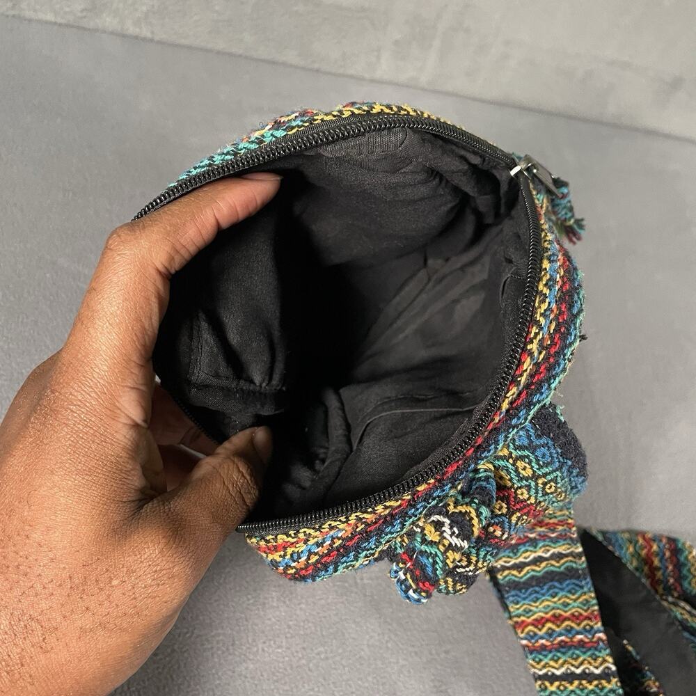 Hamro Hemp Eco-Friendly Woven Sling Crossbody Bag Boho Festival Shoulder Pack - Picture 5 of 5